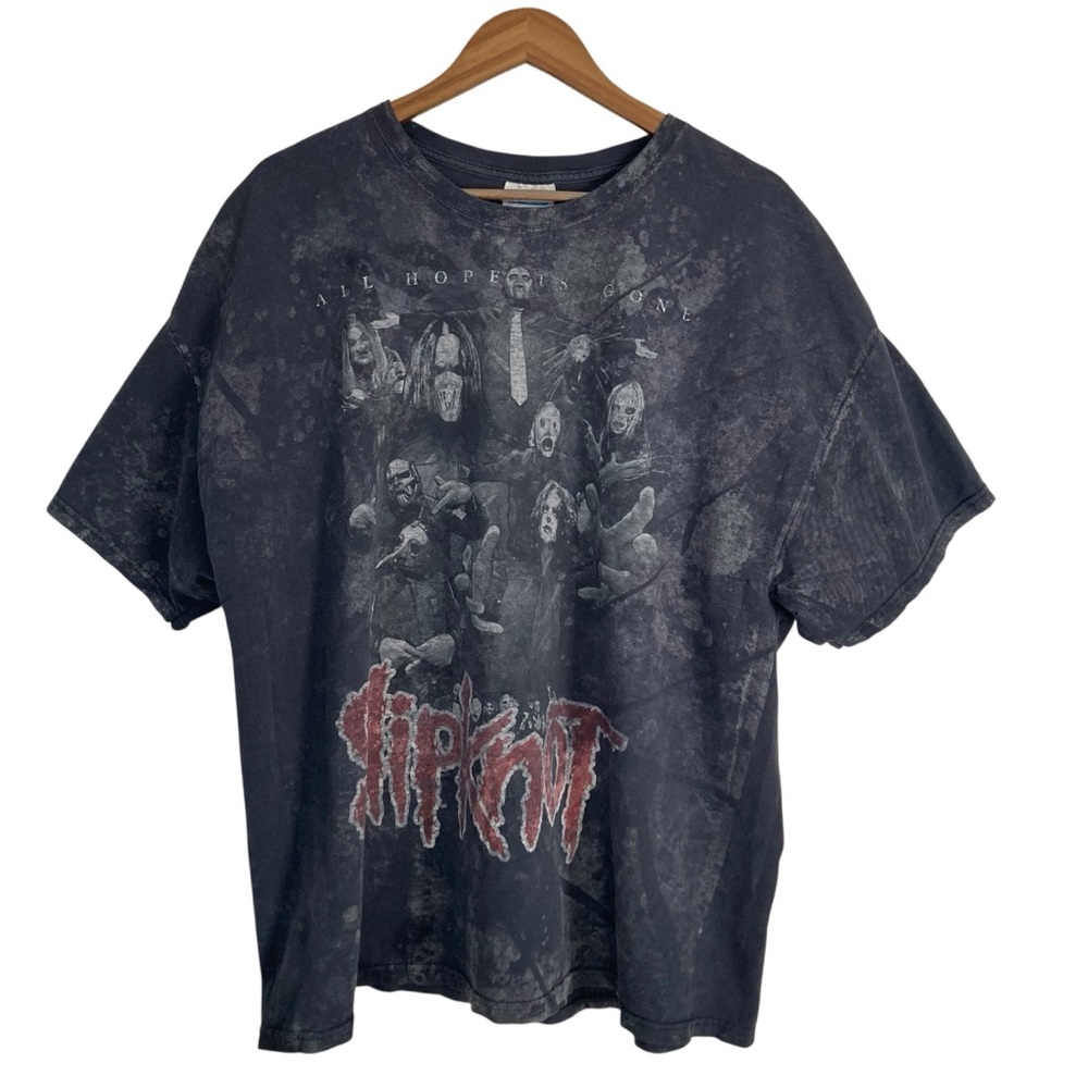 Slipknot All Hope is Gone Y2K Vintage All Over Print Graphic Band Tee Shirt